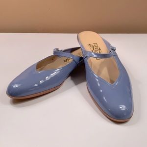 Salvatore Ferragamo blue Mary Jane mules